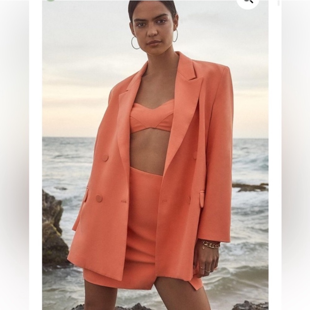 BARDOT X REVOLVE | Athena Skirt + Top SET in Orange Fizz